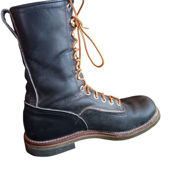 Vintage Red Wing 919 Green Sole 8.5 E Lineman Boots 12 6 code 1976 - Picture 9 of 15